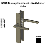 Interlock SPUR Dummy Handleset –Fixed handles, No cylinder holes, Black