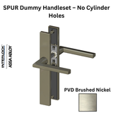 Interlock SPUR Dummy Handleset –  Fixed handles, No cylinder holes, PVD Brushed Nickel