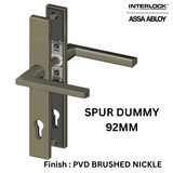 Interlock/Assa Abloy - SPUR SWING DOOR HANDLE SET DUMMY 92MM- PVD BRUSHED NICKLE