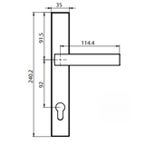 Interlock/Assa Abloy - PEAK SWING DOOR HANDLE SET DUMMY 92MM- WHITE