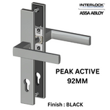 Interlock/Assa Abloy - PEAK SWING DOOR HANDLE SET ACTIVE 92MM- BLACK