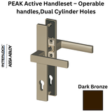 Interlock PEAK Active Handleset – Operable handles, Interior & Exterior Cylinder Holes, Dark Bronze