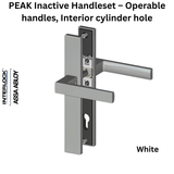Interlock PEAK Inactive Handleset – Operable handles, Interior cylinder hole, White