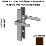 Interlock PEAK Inactive Handleset – Operable handles, Interior cylinder hole, Dark Bronze