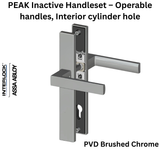 Interlock PEAK Inactive Handleset – Operable handles, Interior cylinder hole, PVD Brushed Chrome