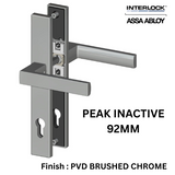 Interlock/Assa Abloy - PEAK SWING DOOR HANDLE SET INACTIVE 92MM- PVD BRUSHED CHROME