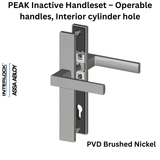 Interlock PEAK Inactive Handleset – Operable handles, Interior cylinder hole, PVD Brushed Nickel