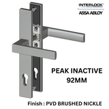 Interlock/Assa Abloy - PEAK SWING DOOR HANDLE SET INACTIVE 92MM- PVD BRUSHED NICKLE