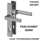 Interlock/Assa Abloy - PEAK SWING DOOR HANDLE SET DUMMY 92MM- PVD BRUSHED CHROME