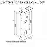 INTERLOCK LEVER COMPRESSION 4-POINT LOCK, 30/85, 1" DEADBOLT THROW, 1" ROD THROW