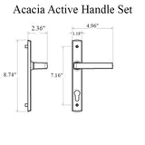 Acacia Active Handle Kit for 1-3/4" and 2-1/4" Doors - PVD Brushed Chrome