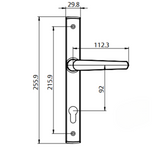 Interlock/Assa Abloy ARIA SWING DOOR HANDLE SET INACTIVE 92MM- PVD BRUSHED NICKLE