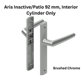 Interlock Aria Inactive/Patio 92 mm Handleset, Interior Cylinder Only -Brushed Chrome
