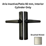 Interlock Aria Inactive/Patio 92 mm Handleset, Interior Cylinder Only - Brushed Nickel