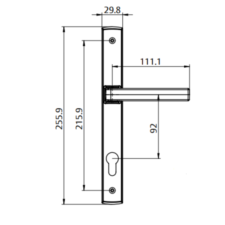 Interlock/Assa Abloy ACACIA SWING DOOR HANDLE SET INACTIVE 92MM- BRUSH ...