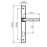 Interlock/Assa Abloy ACACIA SWING DOOR HANDLE SET INACTIVE 92MM- BRUSHED NICKLE