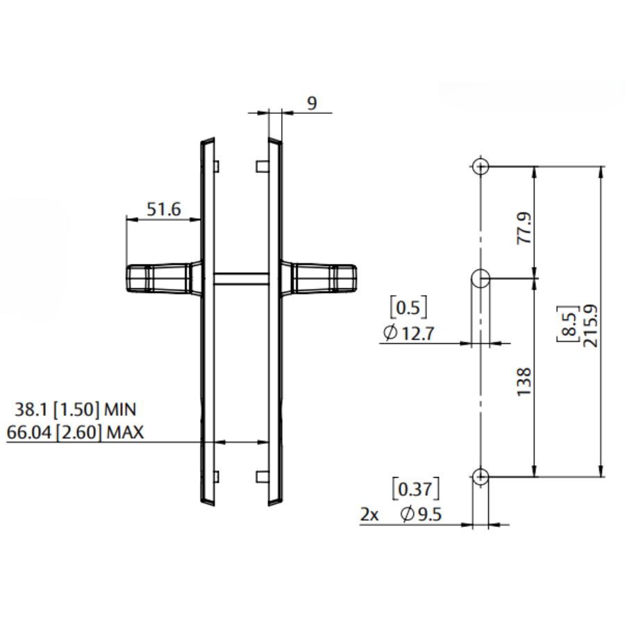 Interlock/Assa Abloy ACACIA SWING DOOR HANDLE SET INACTIVE 92MM- BRUSH ...