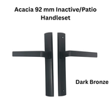 Interlock Acacia 92 mm Inactive/Patio Handleset, Operable handles Interior Cylinder Only -Dark Bronze