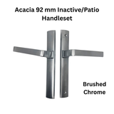 Interlock Acacia 92 mm Inactive/Patio Handleset, Operable handles Interior Cylinder Only -Brushed Chrome