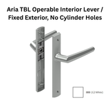 Interlock Aria TBL Operable Interior Lever / Fixed Exterior, No Cylinder Holes,White