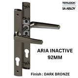 Interlock/Assa Abloy ARIA SWING DOOR HANDLE SET INACTIVE 92MM- DARK BRONZE