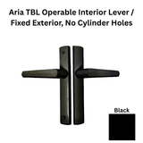 Interlock Aria TBL Operable Interior Lever / Fixed Exterior, No Cylinder Holes, Black