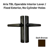 Interlock Aria TBL Operable Interior Lever / Fixed Exterior, No Cylinder Holes, Dark Bronze