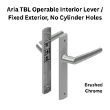Interlock Aria TBL Operable Interior Lever / Fixed Exterior, No Cylinder Holes, Brushed Chrome
