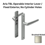 Interlock Aria TBL Operable Interior Lever / Fixed Exterior, No Cylinder Holes, Brushed Nickel