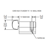 INTERLOCK Euro Profile Cylinder 50/10 Half cylinder with thumbturn inside - Satin Chrome