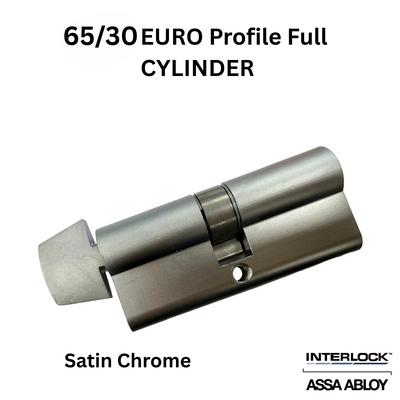 INTERLOCK Euro Profile Cylinder 65/30 Key outside / Thumbturn inside - Choose Color