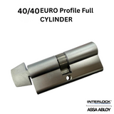 INTERLOCK Euro Profile Cylinder 40/40 Key outside / Small Thumbturn inside, Satin Chrome