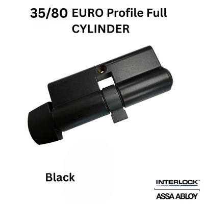 INTERLOCK Euro Profile Cylinder 35/80 Key outside / Thumbturn inside- Choose COLOR