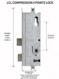 Interlock Multipoint Door Lock 40/92mm Stainless Steel, DL01-6504