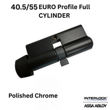 INTERLOCK Euro Profile Cylinder 40.5/55 Key outside / MI Thumbturn inside, POLISHED CHROME