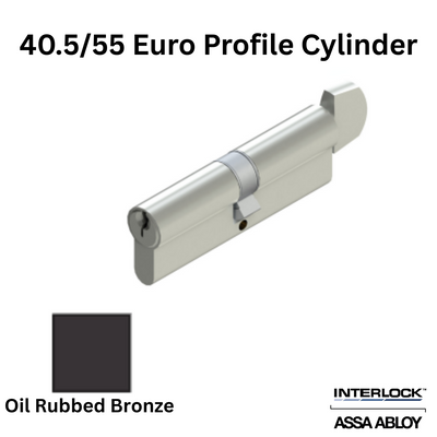 INTERLOCK Euro Profile Cylinder 40.5/55 Key outside / MI Thumbturn inside, Oil Rubbed Bronze