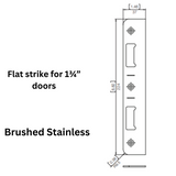 Interlock/Assa Abloy - Flat strike for 1¾” doors , Brushed Stainless