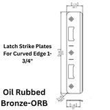Interlock/Assa Abloy Latch Strike Plates For Curved Edge 1-3/4