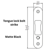 Interlock/Assa Abloy - Tongue lock bolt strike , Matte Black