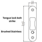 Interlock/Assa Abloy - Tongue lock bolt strike , Brushed Stainless