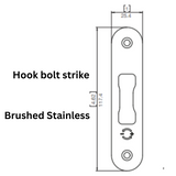 Interlock/Assa Abloy - Hook bolt strike , Brushed Stainless