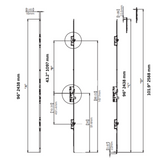 Interlock 2 Hook Multipoint Lock 16mm Faceplate, 35mm Backset for 96” Doors