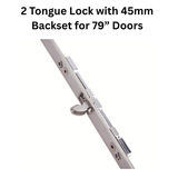 Interlock 2 Tongue Lock with 16mm Faceplate, 45mm Backset For 79” Doors