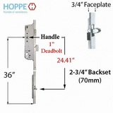 HOPPE 20MM MANUAL 70/92 GEAR, TONGUE @ 24.41", 1" D/B, 36" HH – 2406442