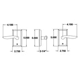 E2AML1141US15 Rockwell Premium Aqua Solid Brass Privacy Set with Dahli Lever in Brushed Nickel