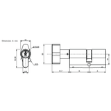 MUL-T-LOCK  MTL™400 Single Euro Cylinder w/Flat Thumb Turn (33X33mm)