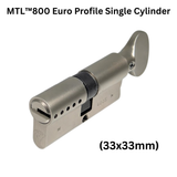 MUL-T-LOCK MTL800 Euro Profile Single Cylinder with Flat Thumb Turn (33x33mm)