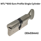 MUL-T-LOCK MTL600 Euro Profile Single Cylinder with Flat Thumb Turn (33x33mm)