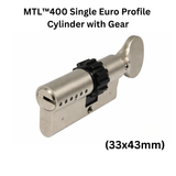 MUL-T-LOCK  MTL™400 Single Euro Cylinder w/Flat Thumb Turn (33X43mm)