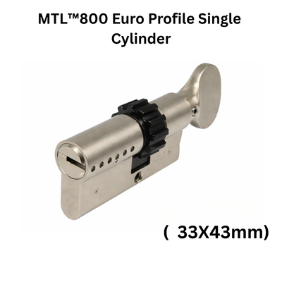 MUL-T-LOCK MTL800 Euro Profile Single Cylinder with Thumb Turn (33x43mm)